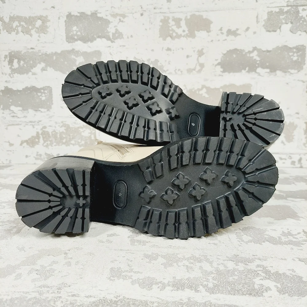 NEW Seychelles Womens Irresistible Off White Black Lace Up Ankle Boots O433 - Picture 7 of 11